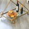 Vintiquewise Gold Metal Wine Bar Serving Cart with Rolling Wheels and Handles for Dining, Living room or Entryway QI004278 - alternate 7